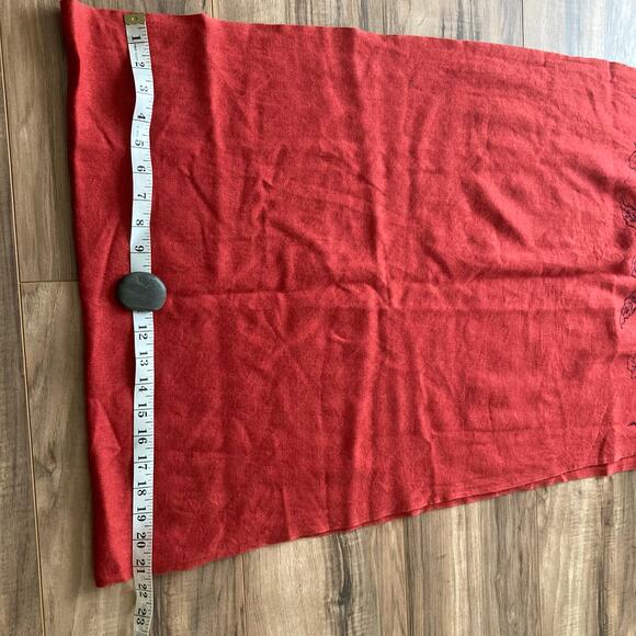 Lot Wool Beret Shawl Scarf Wrap Floral Embroider Orange-Red Pumpkin Fall Y'all - Picture 10 of 10